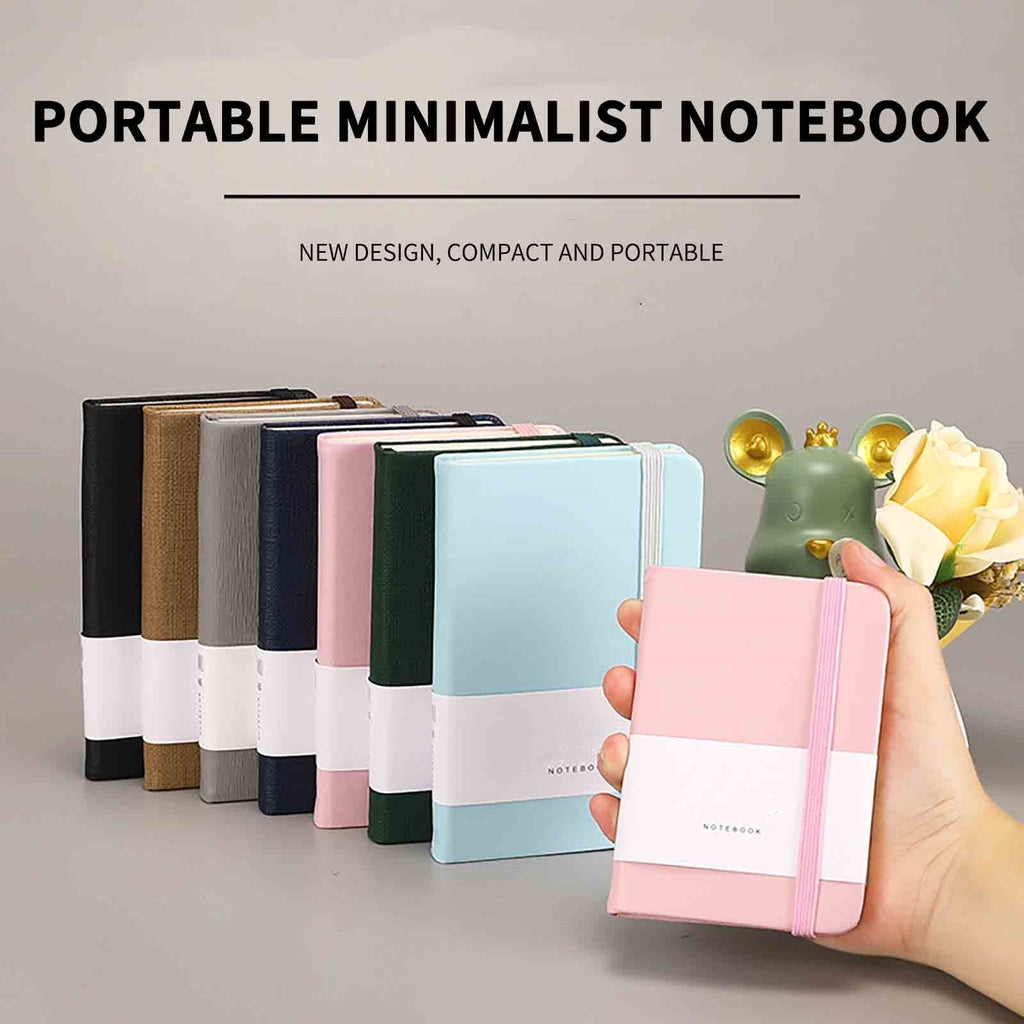 TOPRenddon Mini Notebooks, Small Pocket Notebook Hardcover Journal Notepad Multifunction A7 Business Notebook for Office Diary Subject Writing Supplies