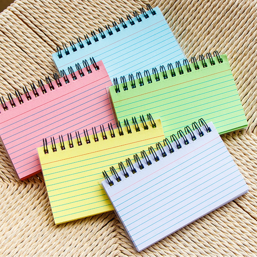 Lksixu Pocket Notebook, 3x5 Inch Small Lined Notepads with Waterproof Cover, 50 Sheets/100 Pages 110GSM Colored Thick Paper Memo Pads, Tearable Top Bound Spiral Notebooks Office Supplies - Pink