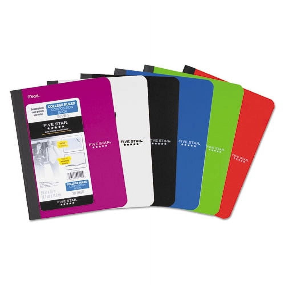 Composition Book, Medium/college Rule, Randomly Assorted Covers, 9.75 X 7.5, 100 Sheets | Bundle of 5 Each
