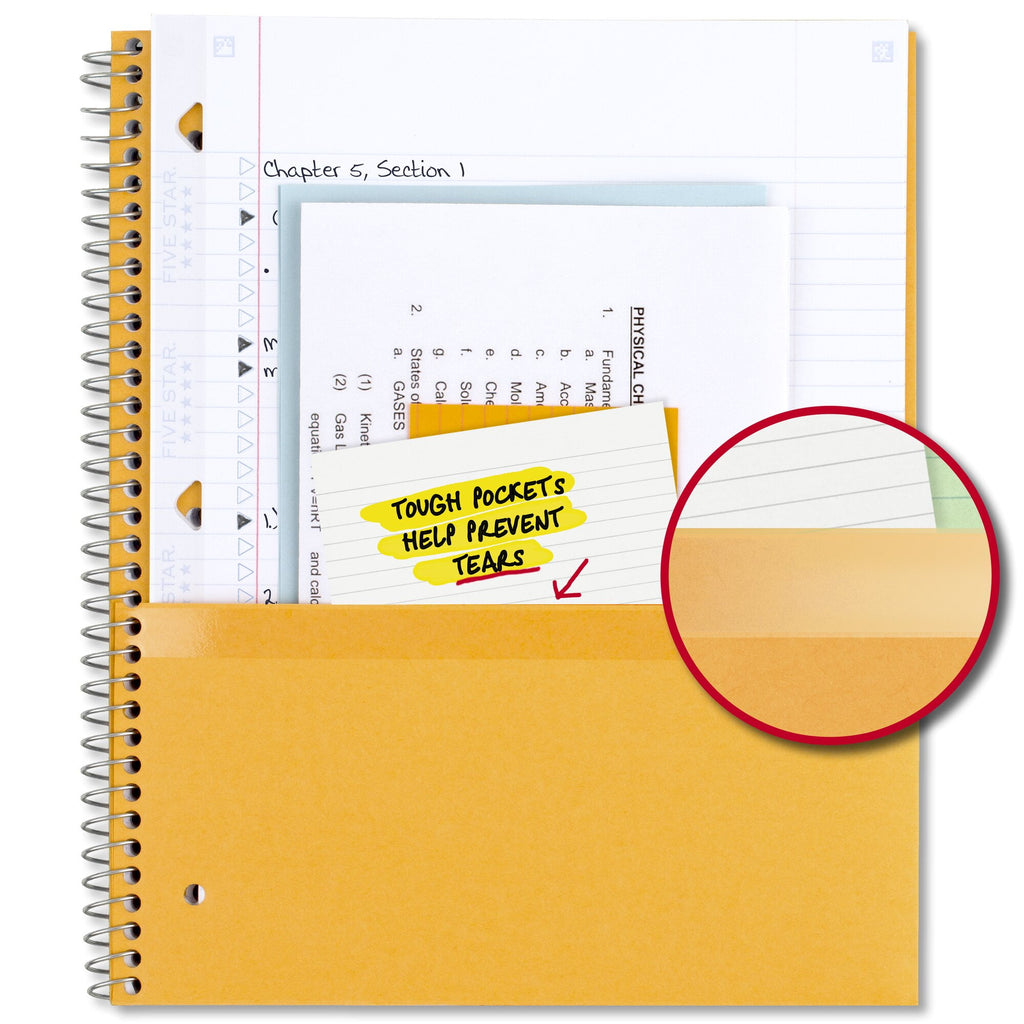 Five Star Spiral Notebook + Study App, 3 Subject, College Ruled, 8.5" x 11"