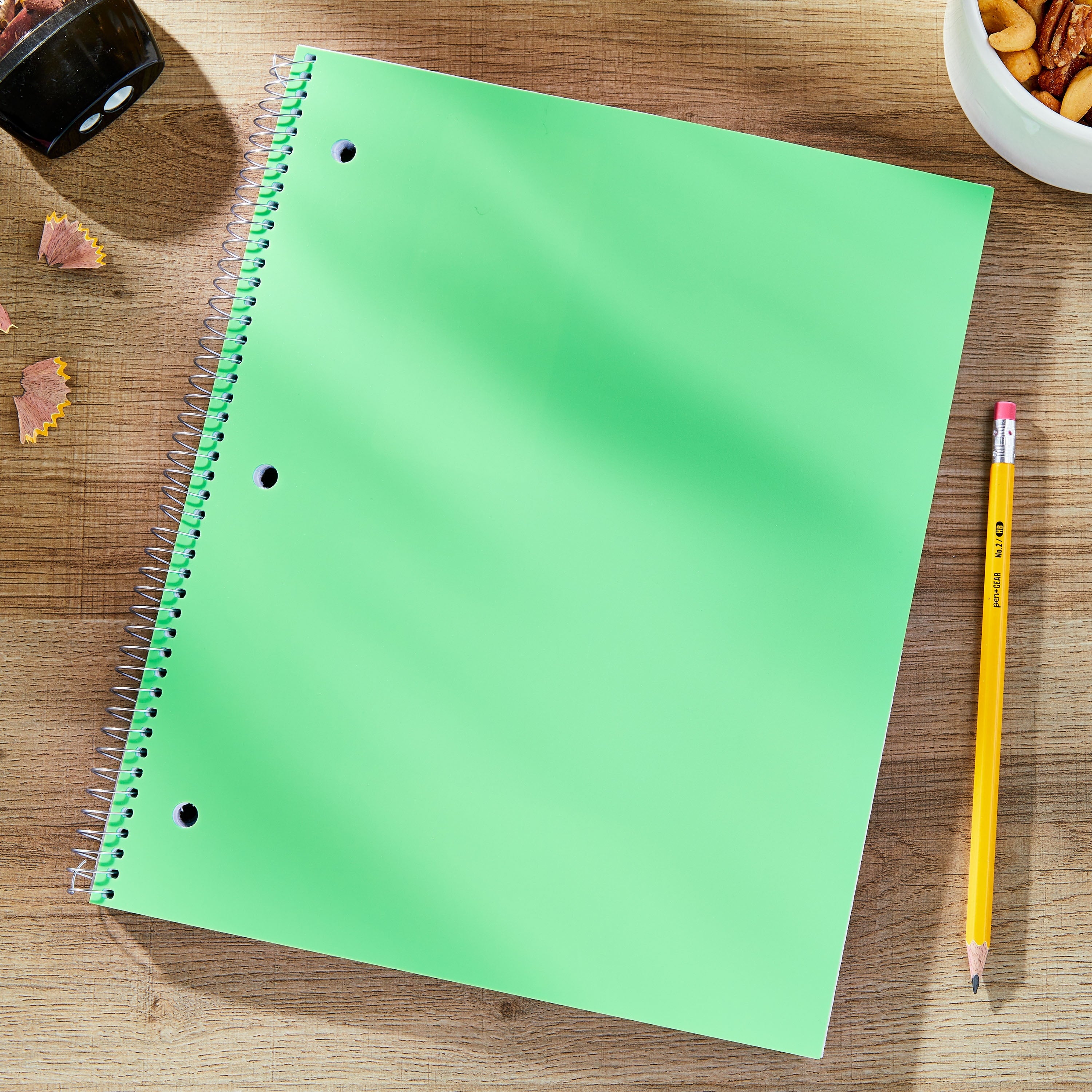 Pen + Gear Poly 1-Subject Notebook, Wide Ruled, 9" x 11", 100 Sheets, Green
