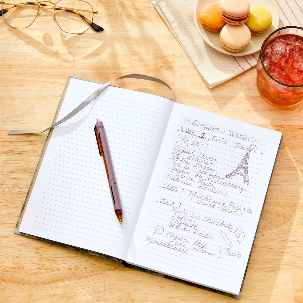 Pen+Gear Hardcover Bound Journal, 5.75" x 8.5", 240 Ruled Pages, Gray Marble Design