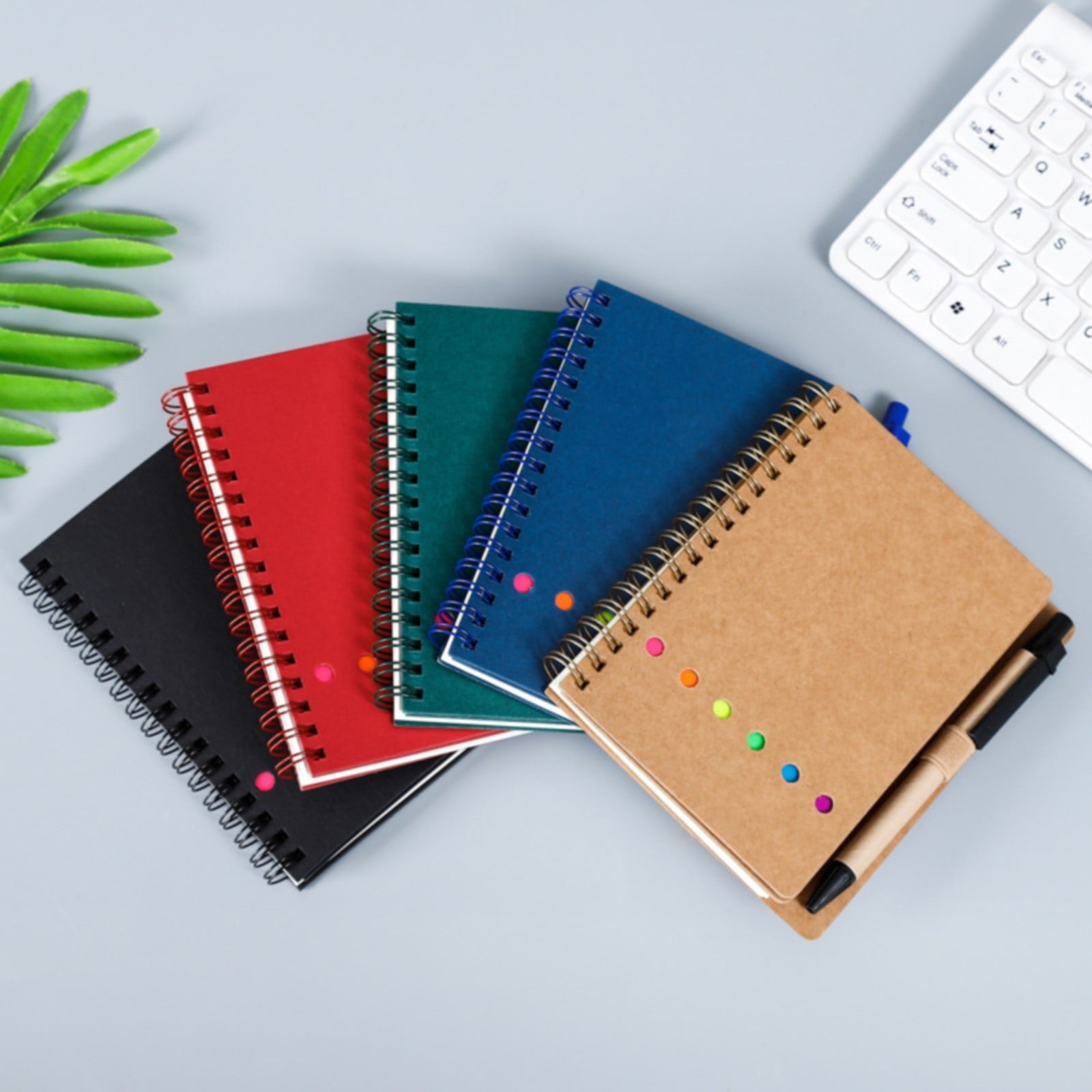 Mini Notebook with Pen,Pocket Spiral Notepad with Pen Holder, Steno Journal Featuring Sticky Notes & Page Markers, Compact Planner for Memos, Office Writing Supplies, Travel Organizer