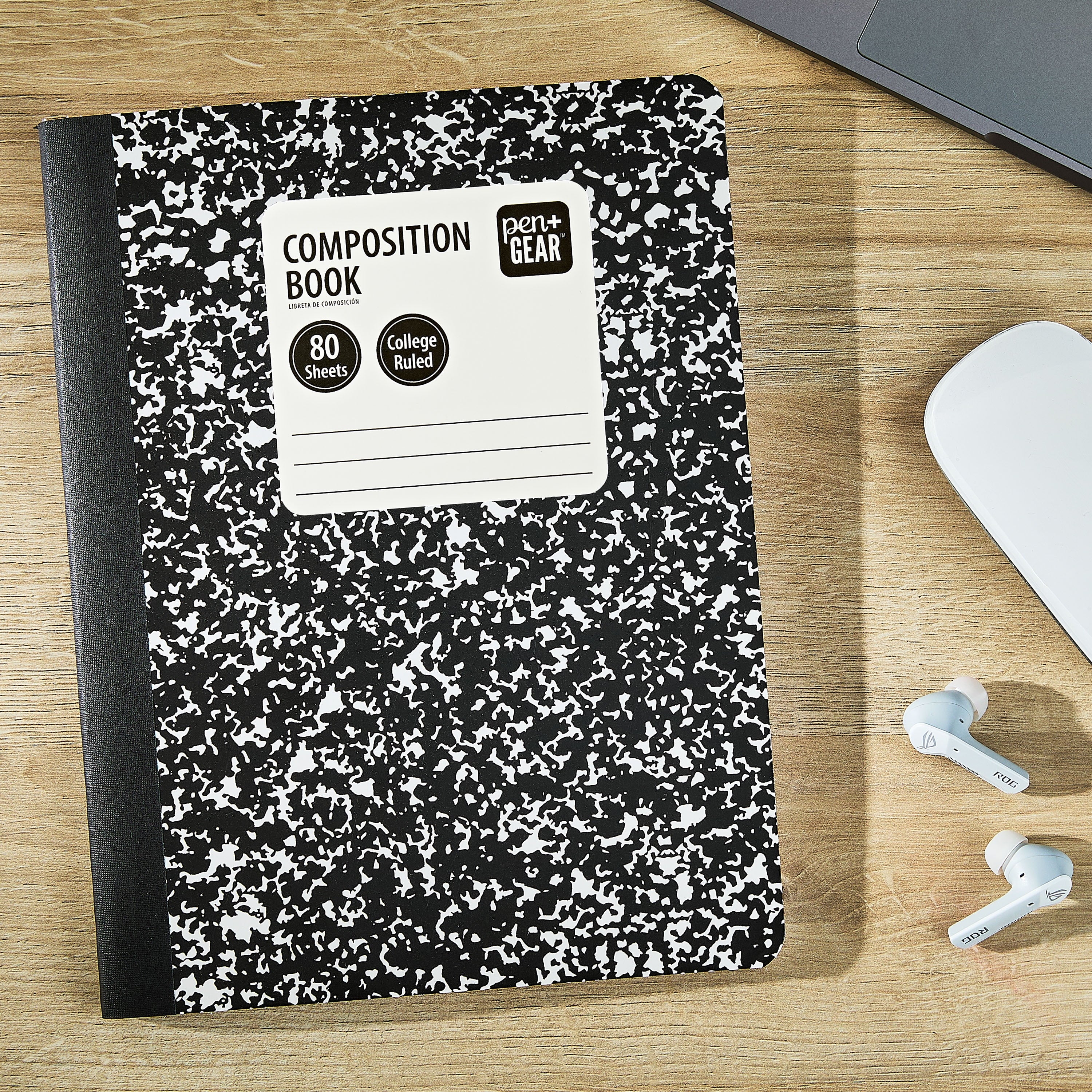 Pen+Gear College Rule Composition Book, 7.5" x 9.75", Marble, 80 Sheets, New