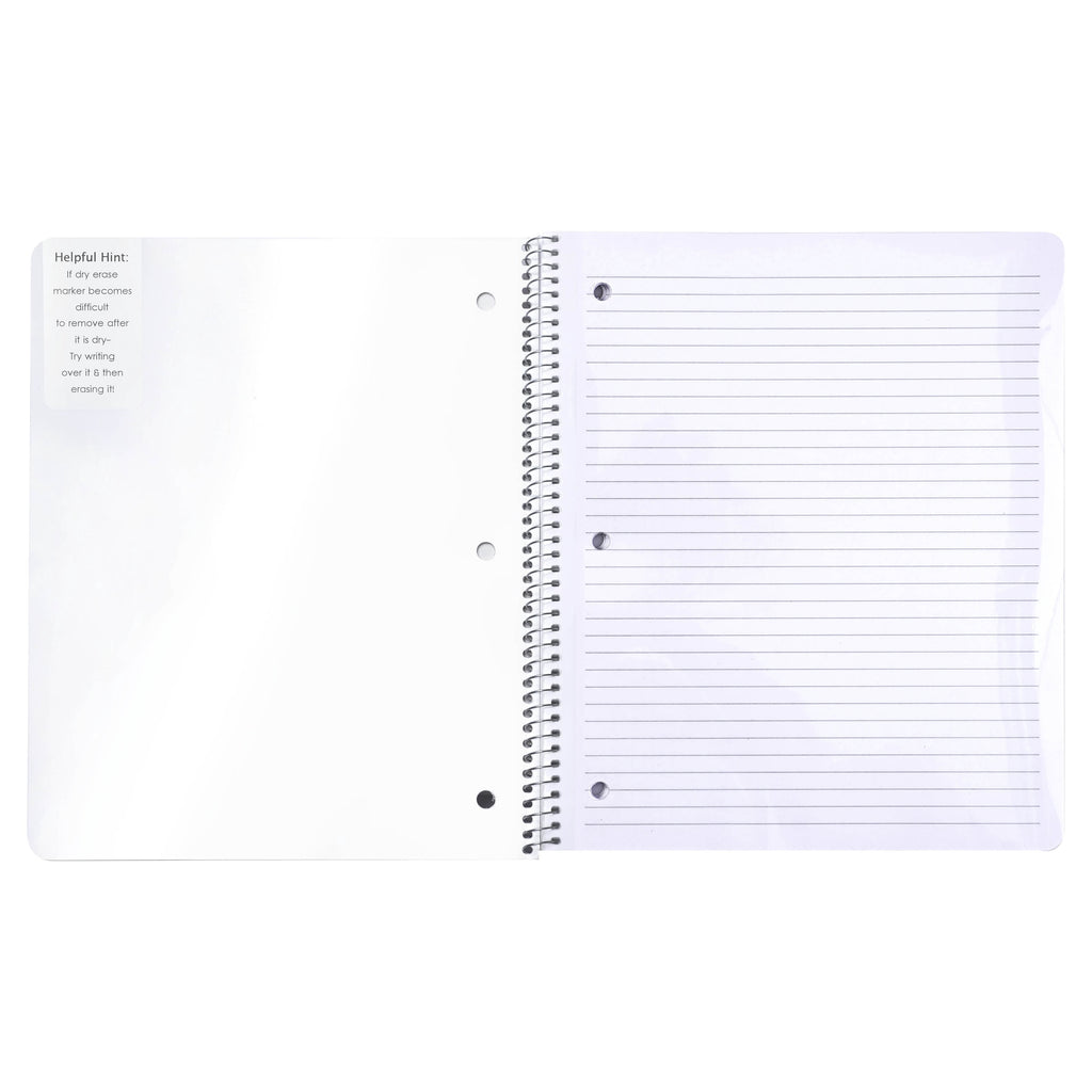U Style Self Expression 1 Subject Notebook with Inside Dry Erase Page, 80 Sheets, College Ruled