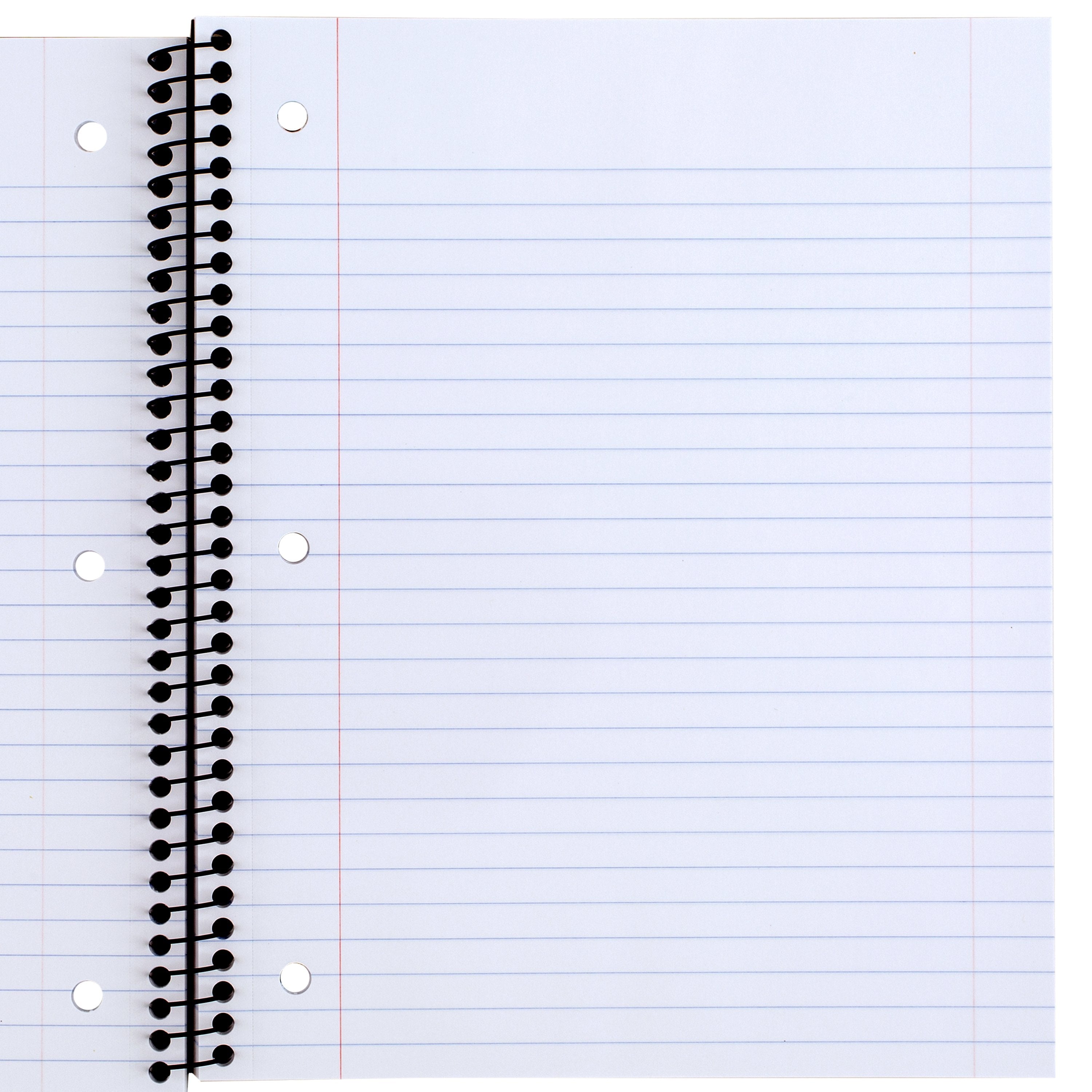 Mead 1 Subject Wide Ruled Notebook, 8" x 10.5", Black, Poly, Spiral, 100 Sheets