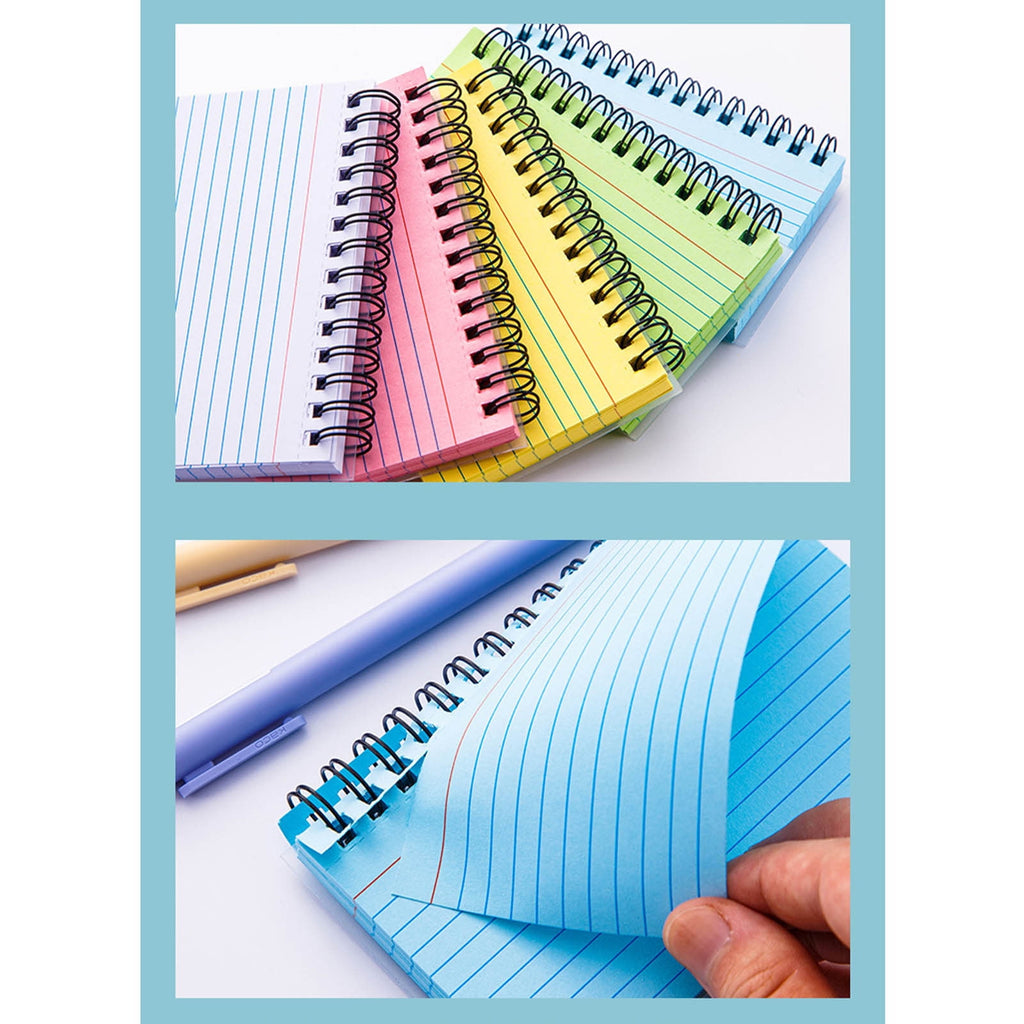 Lksixu Pocket Notebook, 3x5 Inch Small Lined Notepads with Waterproof Cover, 50 Sheets/100 Pages 110GSM Colored Thick Paper Memo Pads, Tearable Top Bound Spiral Notebooks Office Supplies - Pink