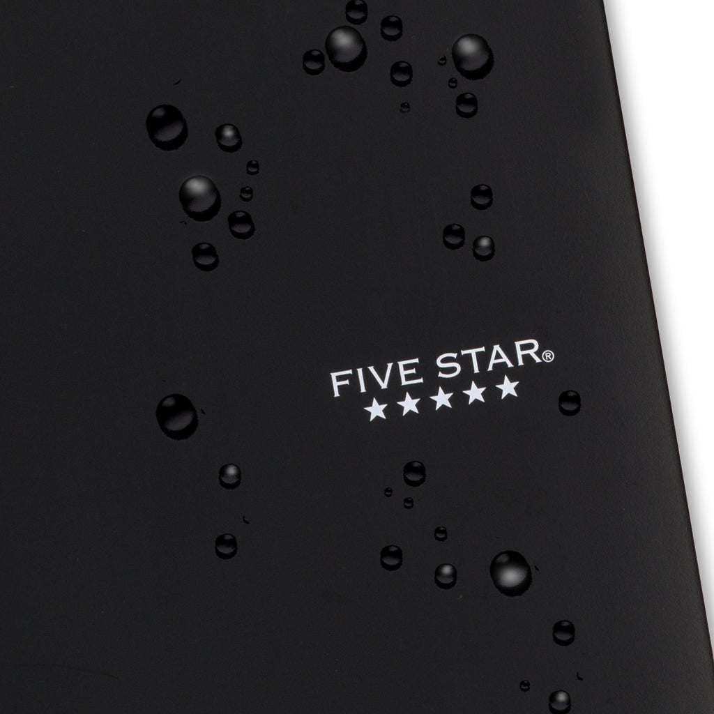 Five Star 1 Subject College Ruled Notebook Plus Study App, 8.5" x 11", Black, Poly, Spiral, 100 Sheets