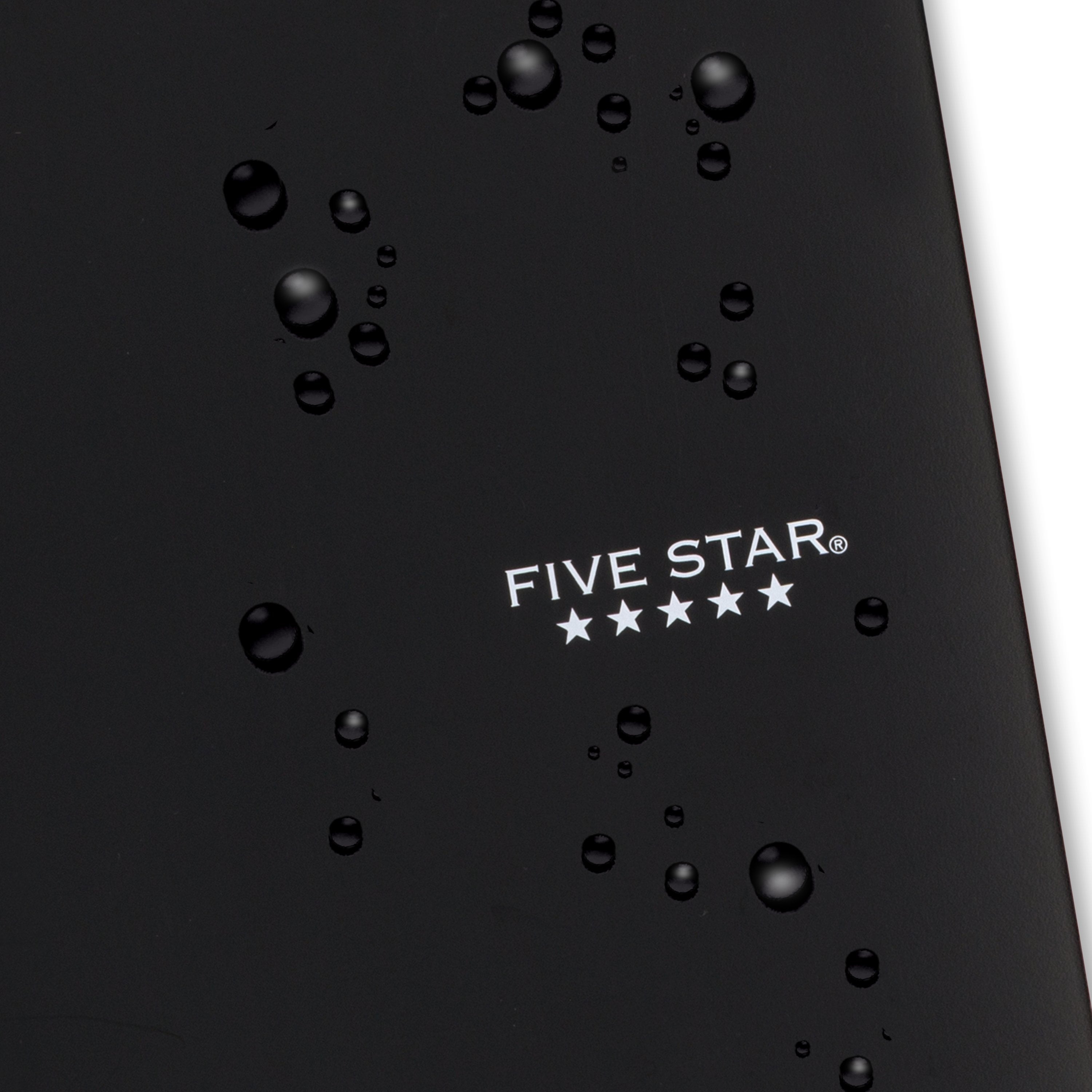 Five Star 1 Subject College Ruled Notebook Plus Study App, 8.5" x 11", Black, Poly, Spiral, 100 Sheets