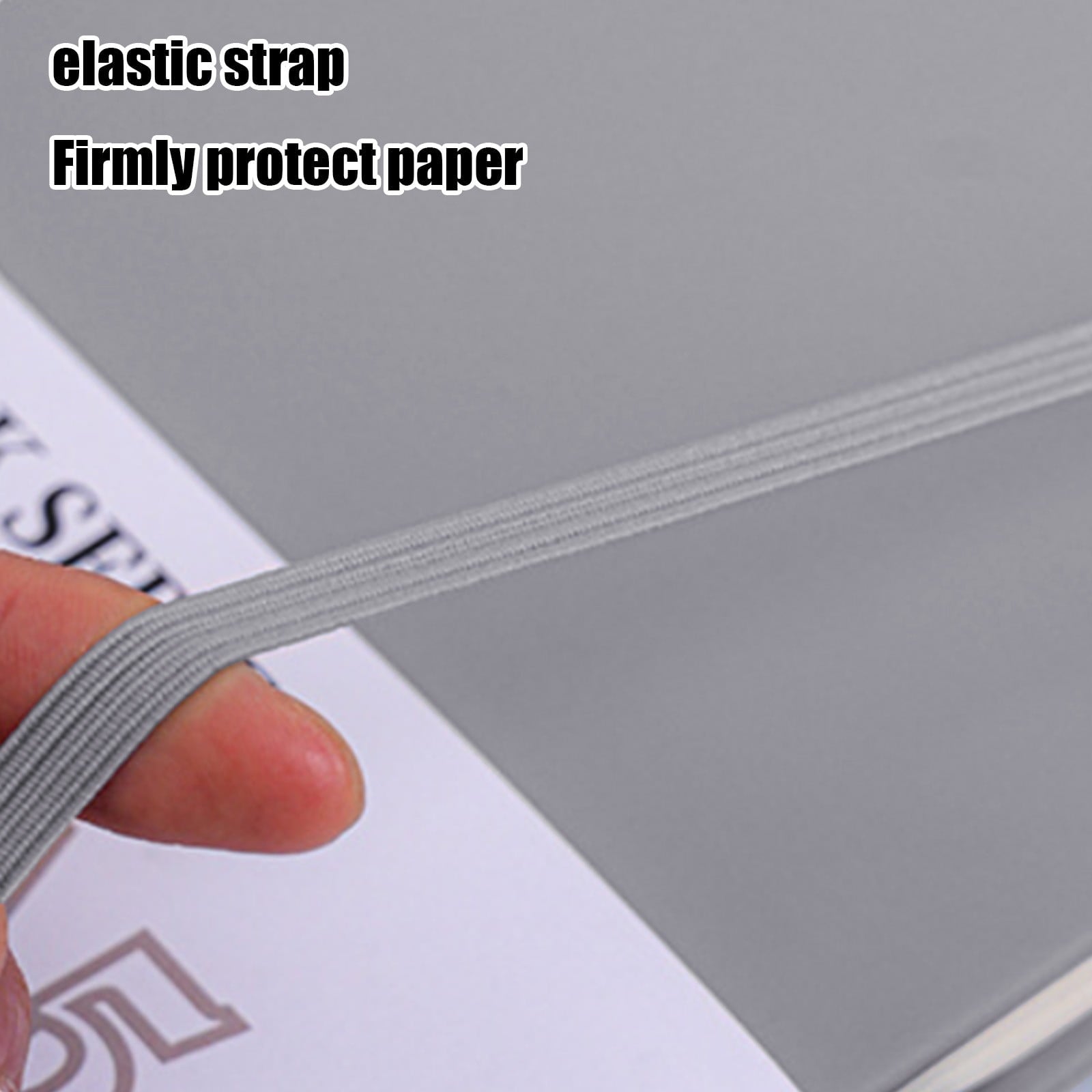 Hardcover Notebook with Inner Pockets, 200 Pages College-Ruled Notebook for Writing Notes, Journaling and Planning, Thick 80g Paper, Elastic Closure and Ribbon Bookmark