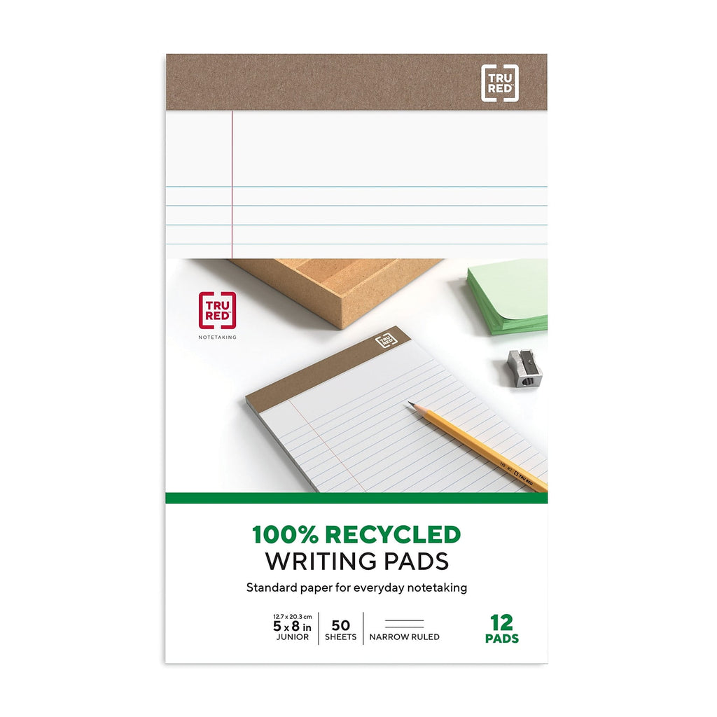 Staples Notepad 5" x 8" Narrow Ruled White 50 Sheets/Pad 36/Carton TR59933/TR581VS