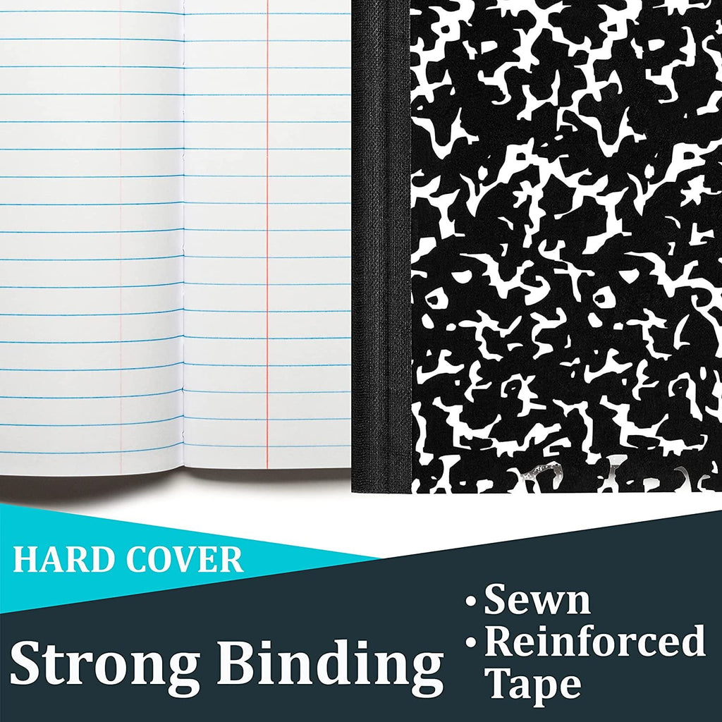 Composition Notebooks, College Ruled Composition Notebook, Hard Cover Marble Composition Notebook, 100 sheets, 200 Pages 48, College Ruled