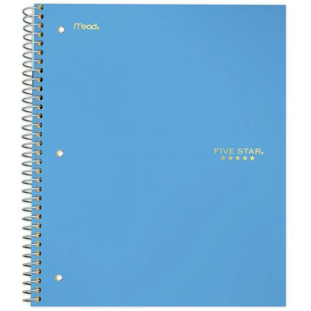 Five Star Spiral Notebook, 2 Subject, College Ruled Paper, 120 Sheets, 11" x 8-1/2", Color may vary