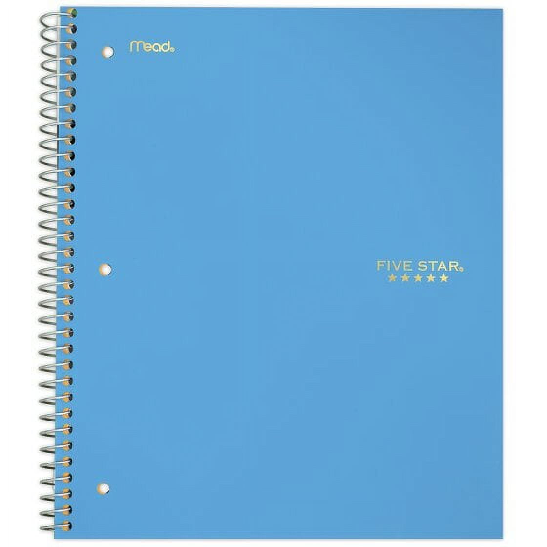 Five Star Spiral Notebook, 2 Subject, College Ruled Paper, 120 Sheets, 11" x 8-1/2", Color may vary