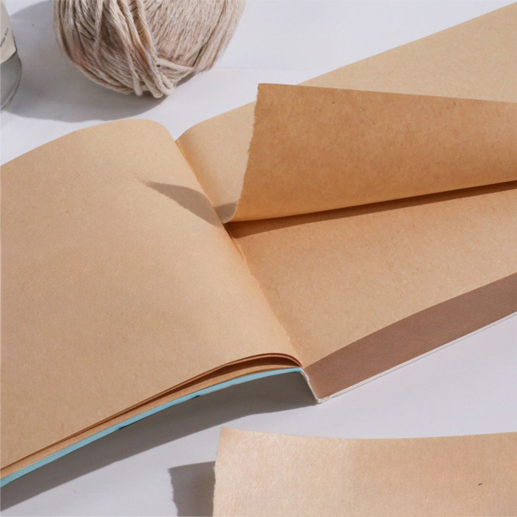 Oefntac Savings Notebook Thickened 200-Page Sketchbook,Kraft Paper Draft Notebook Easy-Tear Portable Log for Math Art