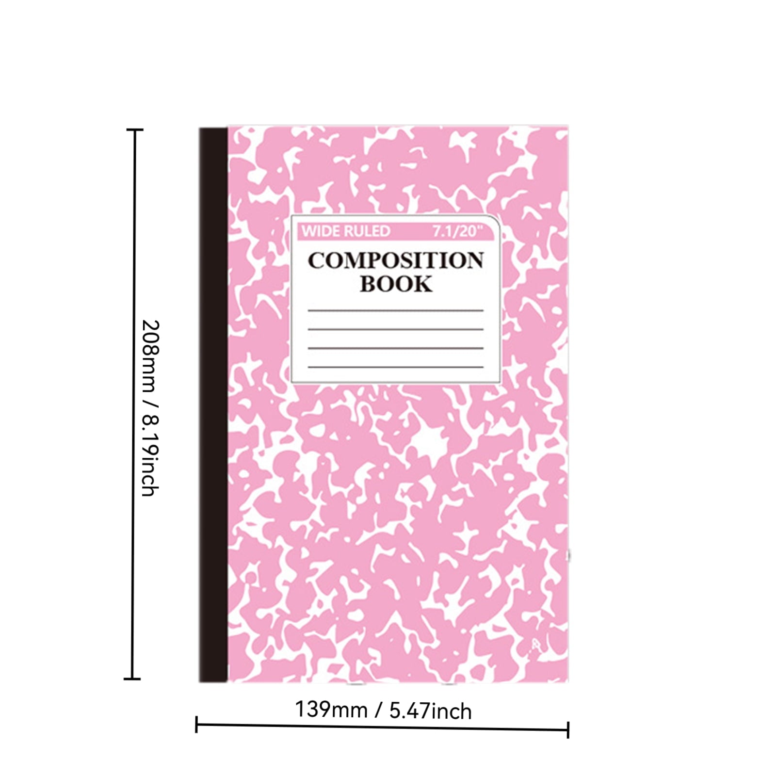 A5 Composition Notebooks Bulk Wide Ruled Composition Notebook Wide Ruled Notebooks Marble Covers Notebook Mini Notebook for Classroom Office Supplies 1pcs (Pink)