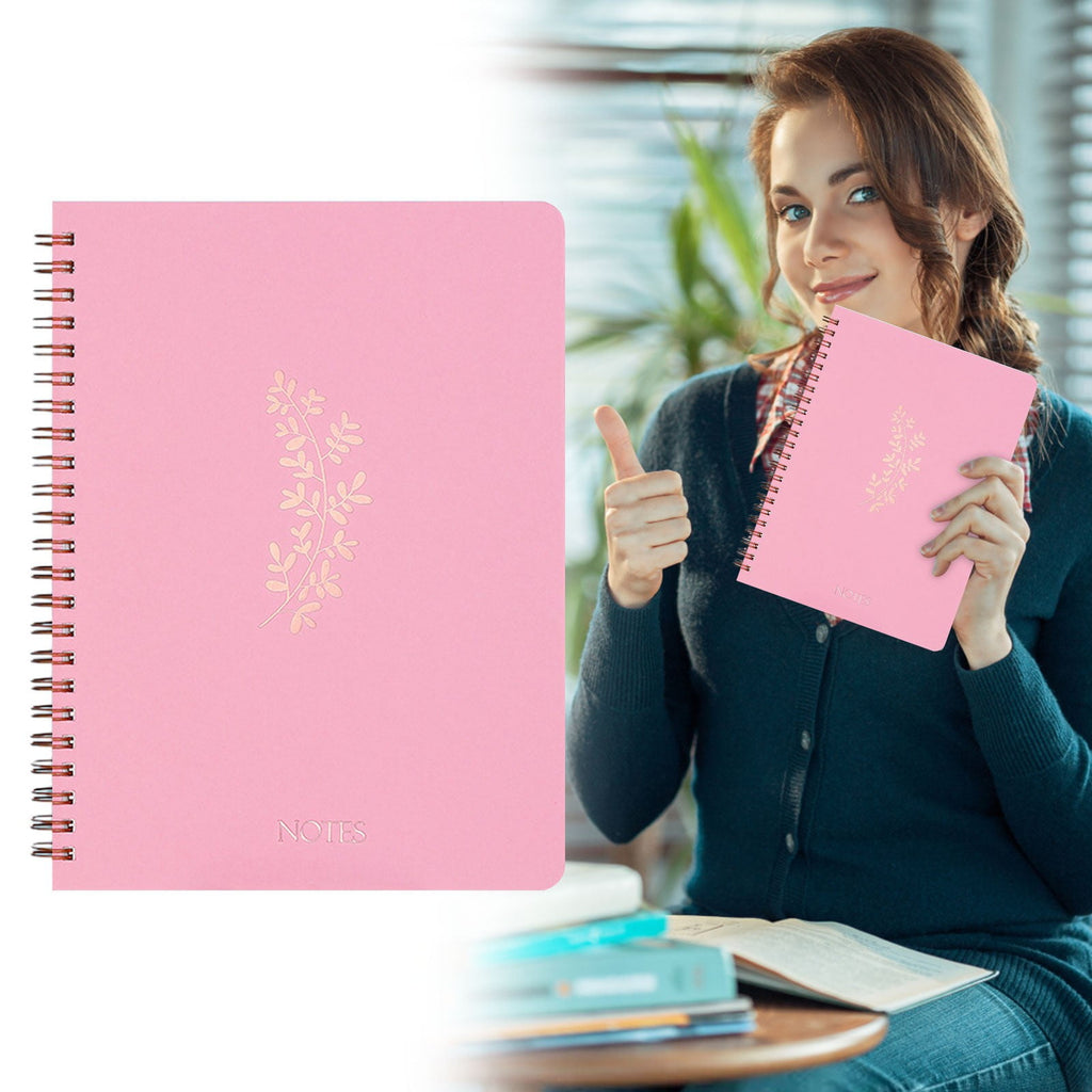 Spiral Notebook, Furenl Aesthetic Notebook Cute Preppy Style 8X6 Journal/Notebook with Large Pockets and Ruled Pages Perfect for Staying Organized While Working or Studying, A Floral Notebook