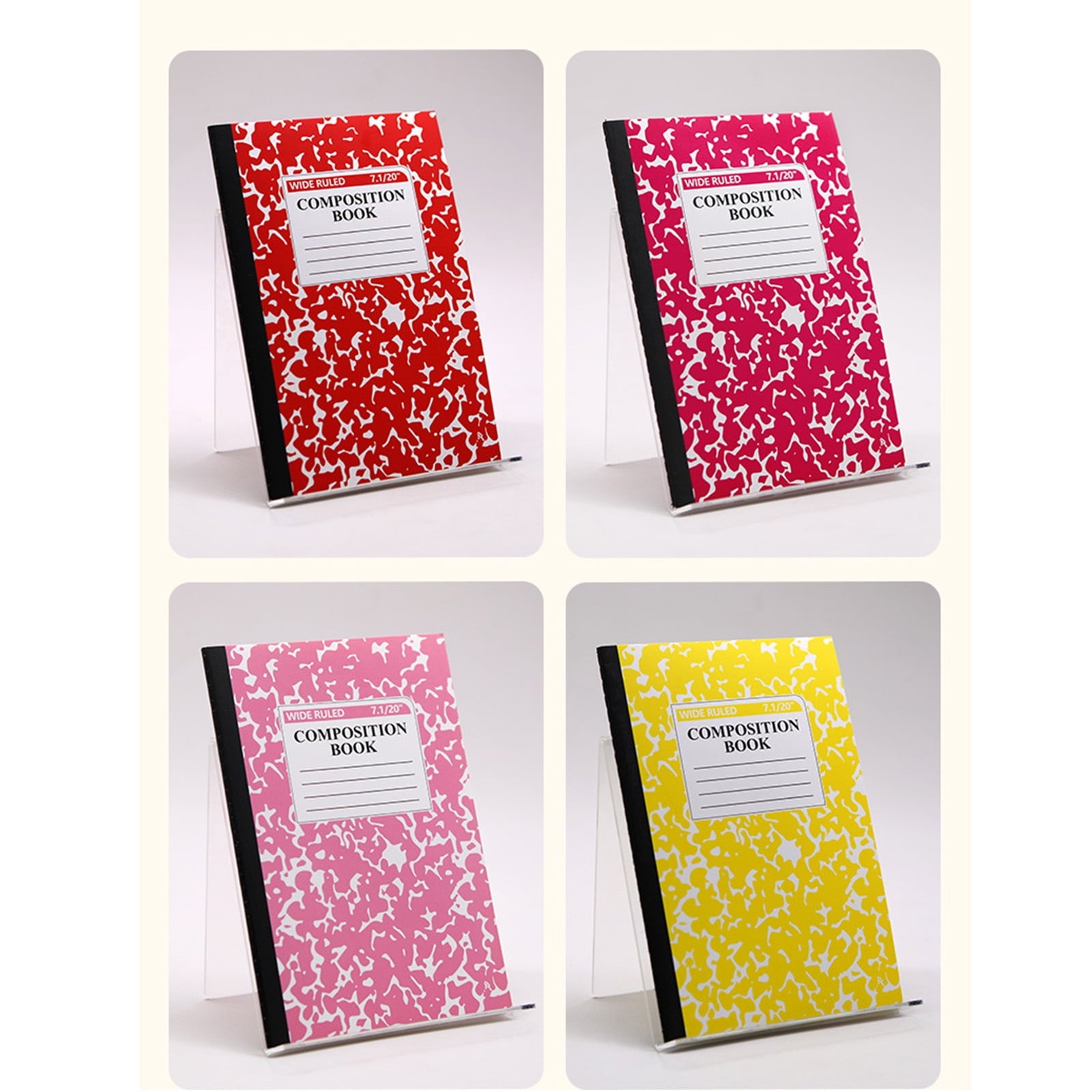 A5 Composition Notebooks Bulk Wide Ruled Composition Notebook Wide Ruled Notebooks Marble Covers Notebook Mini Notebook for Classroom Office Supplies 1pcs (Pink)