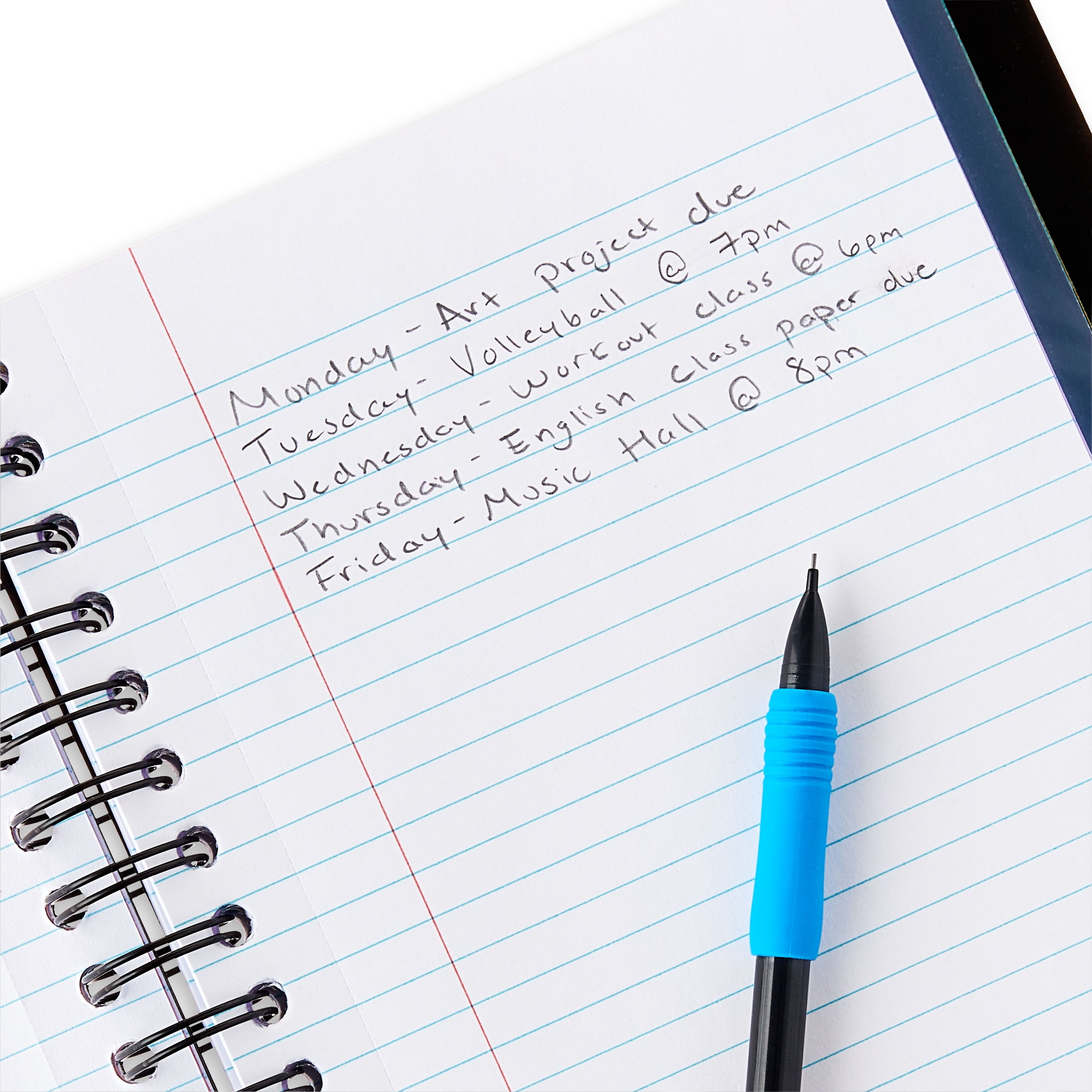 Pen+Gear College Ruled 5-Subject Poly Notebook, 6" x 8.26", Black, 150 Sheets