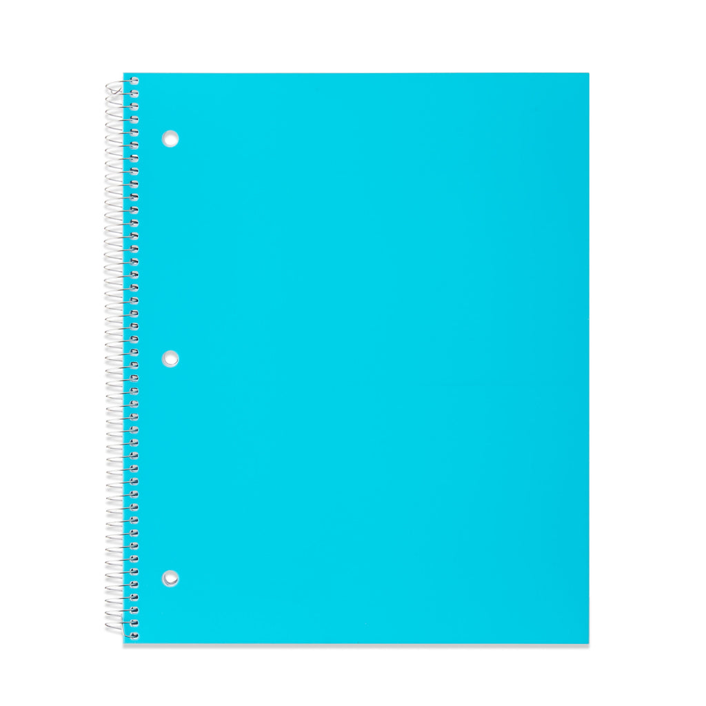 Pen+Gear College Ruled Poly 1-Subject Notebook with Inside Pockets, 9" x 11", Teal, 100 Heavyweight Sheets
