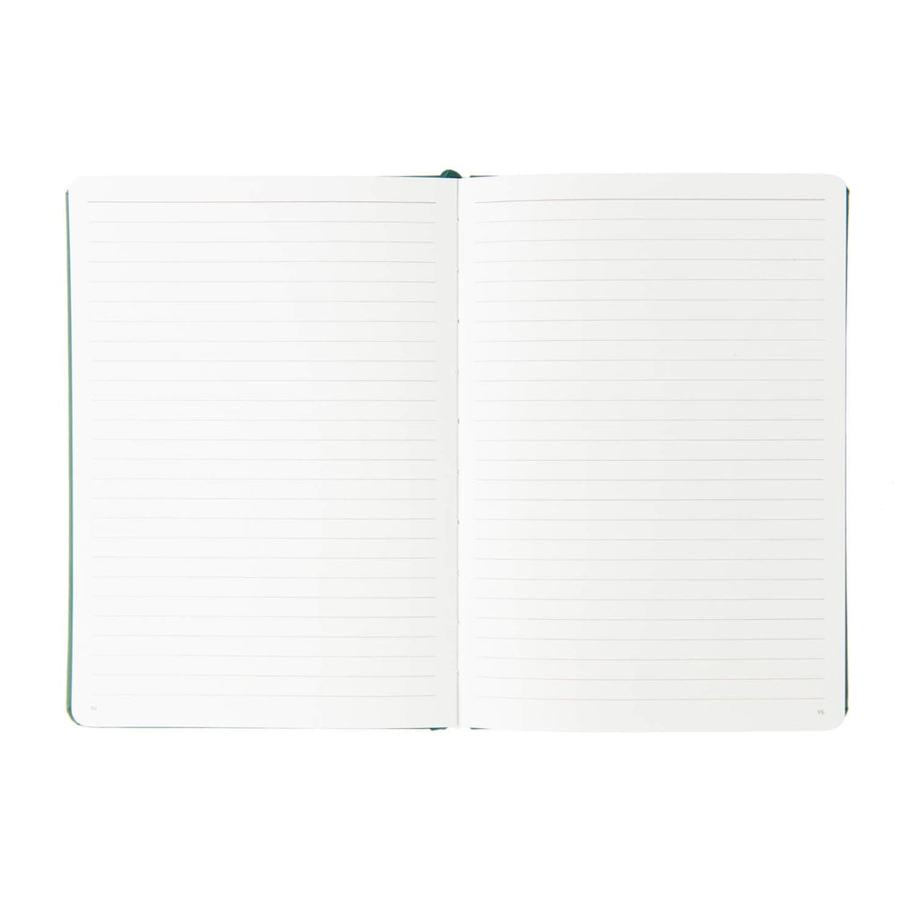 Yop & Tom - Hardback Lined Notebook Vegan Leather Hardcover A5 180 pages - Forest Green Moon and Stars