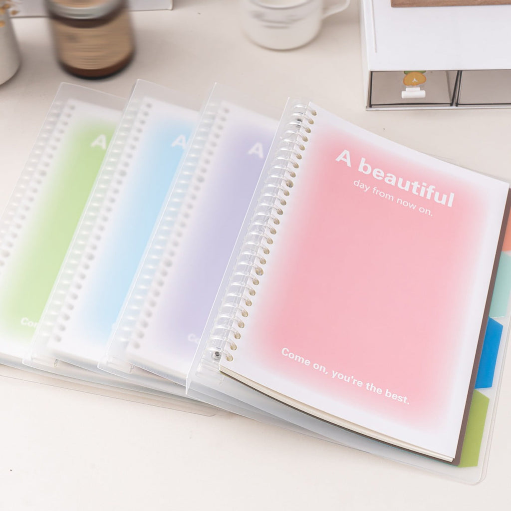 Bullet Dotted Journal Spiral Notebook, Hardcover Leather Dotted Notebook 60 Pages, A5 Dot Grid Paper Notebook, 100 Gsm Thick Paper, for Bullet Journaling Pink
