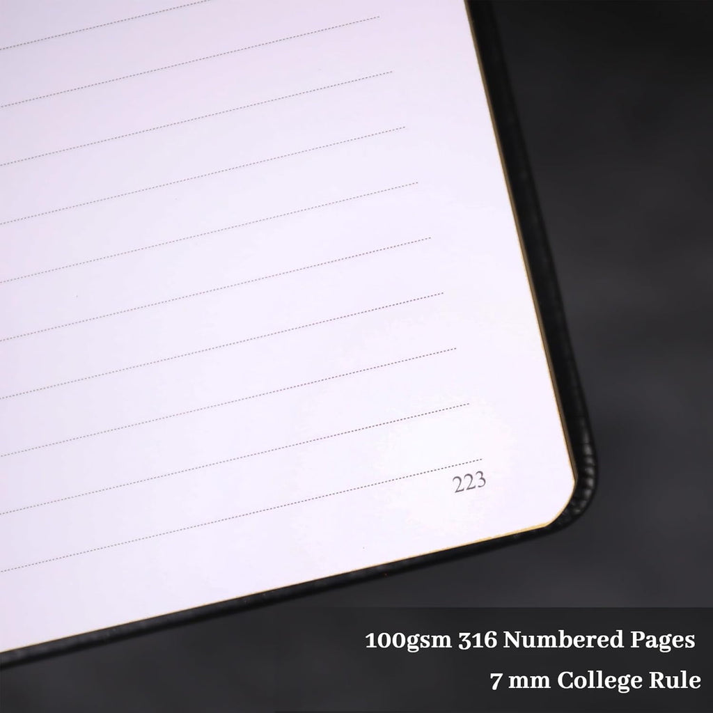 Lined Journal Hardcover A5 College Ruled Notebook 316 Numbered Pages for Writing