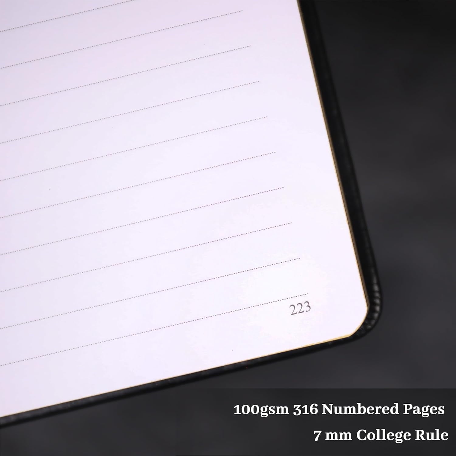 Lined Journal Hardcover A5 College Ruled Notebook 316 Numbered Pages for Writing
