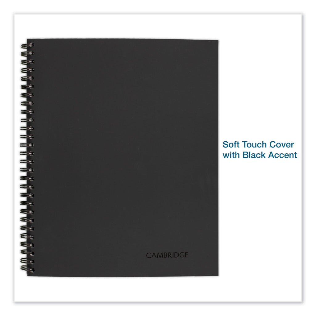 Cambridge Wire Bound Business Notebook, Wide/Legal Rule, Black Cover, 9.5" x 6.68", 80 Sheets