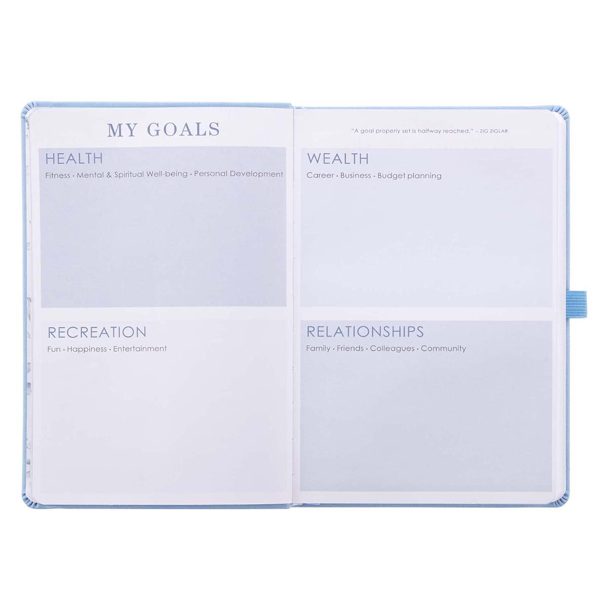 Rolene Strauss Undated Daily Planner w/Scripture for Women - Daily, Weekly, Monthly, Academic Organizer, Dot Grid Notebook, Time Management, Productivity, Blue Faux Leather