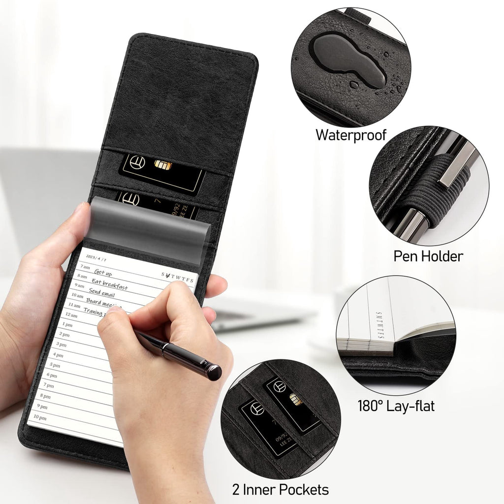 WEMATE Notepad Holder Set,for Meetings, Daily Records, and Notes Black