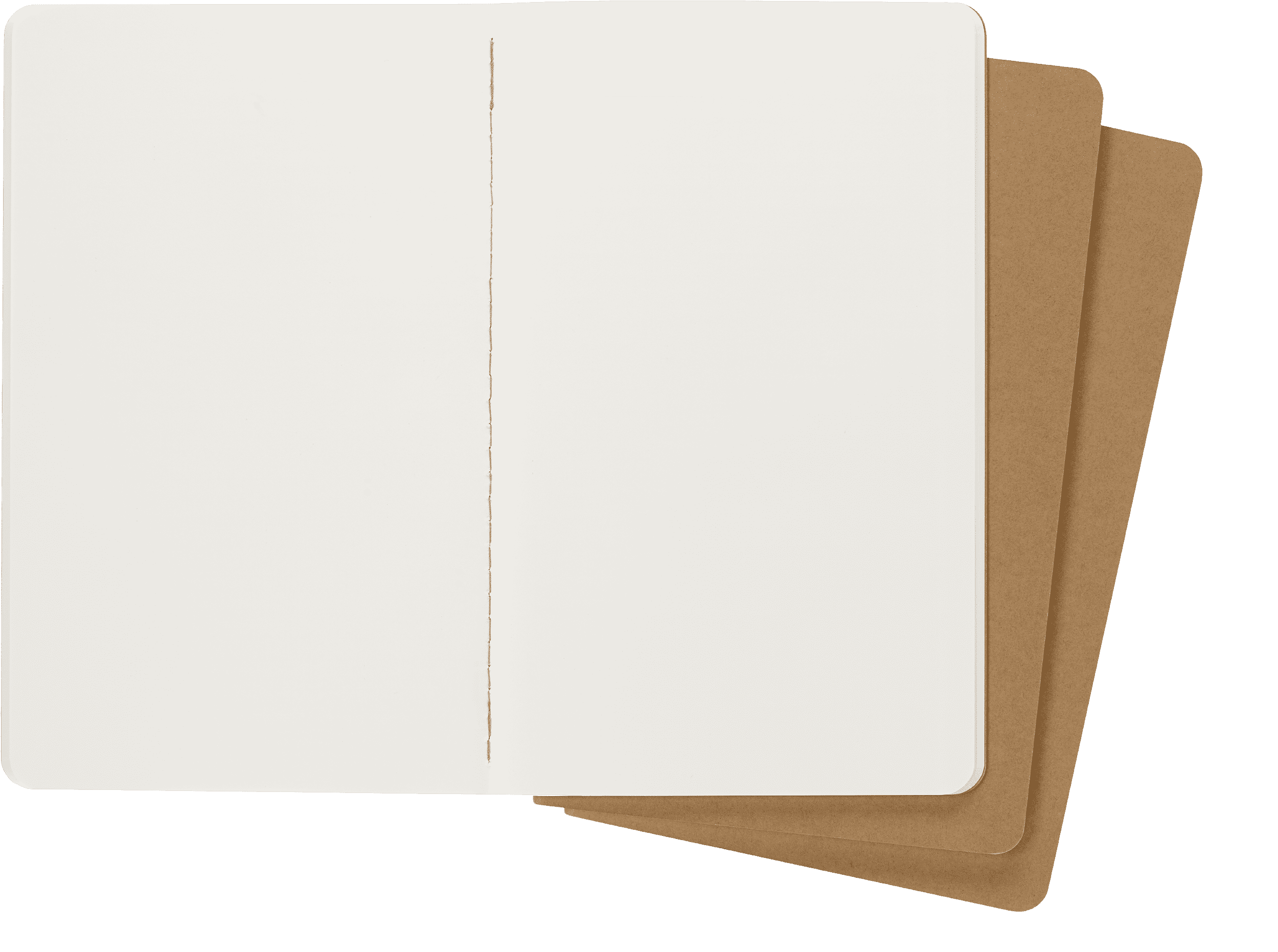 Moleskine Cahier Journals (Set of 3), Large (5" x 8.25"), Plain, Kraft Brown