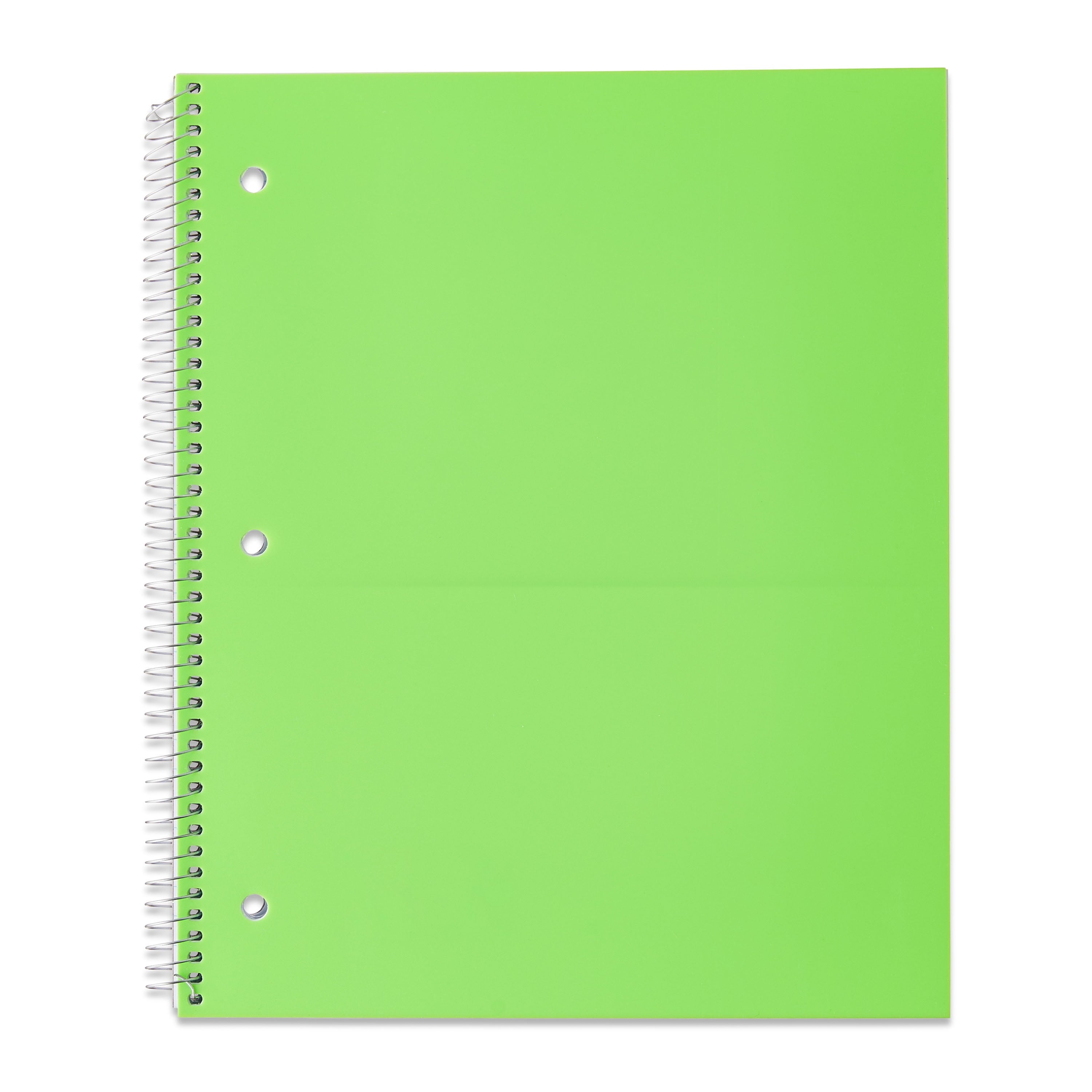 Pen + Gear Poly 1-Subject Notebook, Wide Ruled, 9" x 11", 100 Sheets, Green