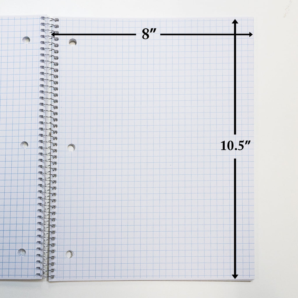 BAZIC 100 Ct. Quad-Ruled 4-1" Spiral Notebook [514]