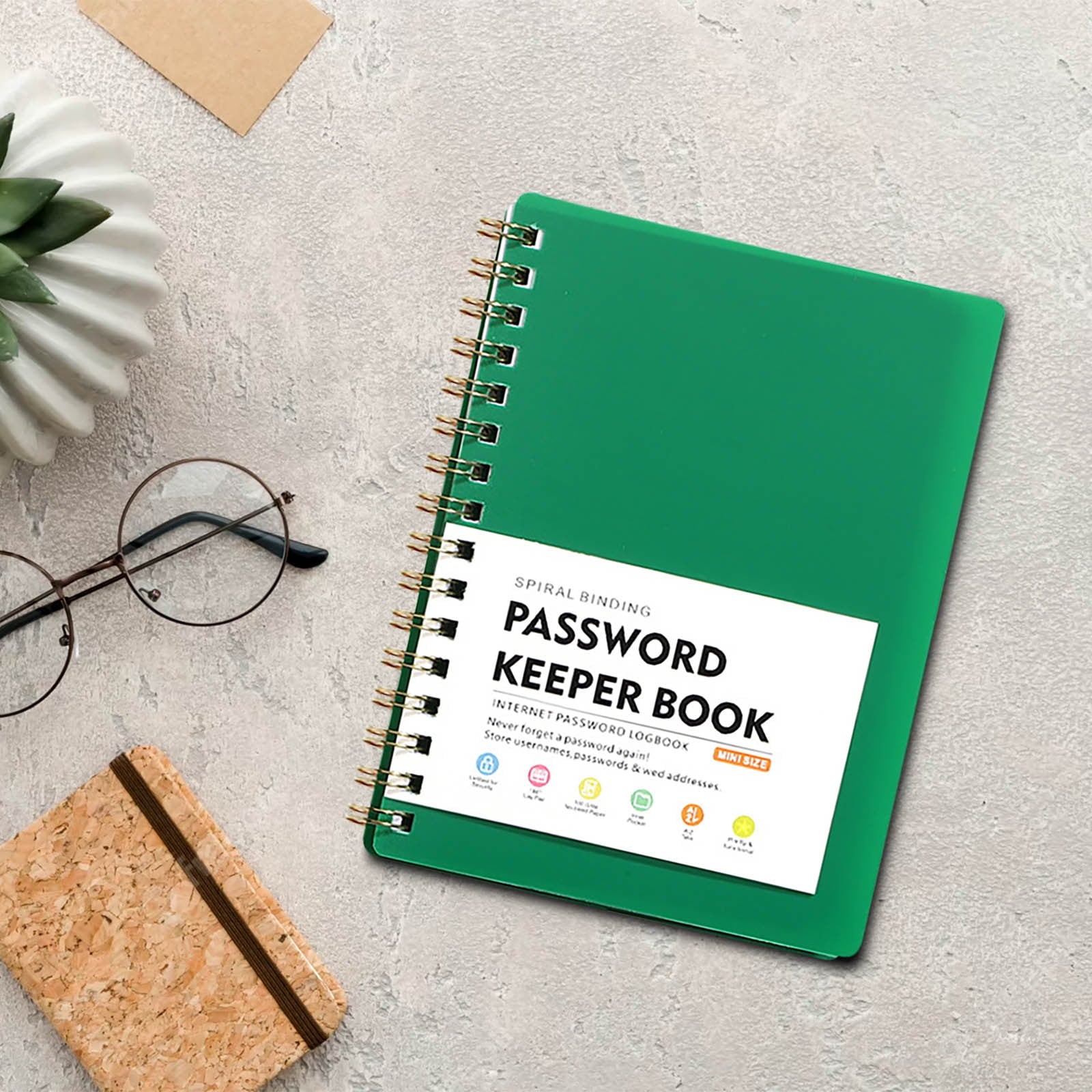 Small Notebook Hard Cover Mini Pocket Notebook Portable Mini Size Password Book A6 Loose Leaf Notebook With Thickened Feel Teen Adults Notebook for Back to College,Office Supplies