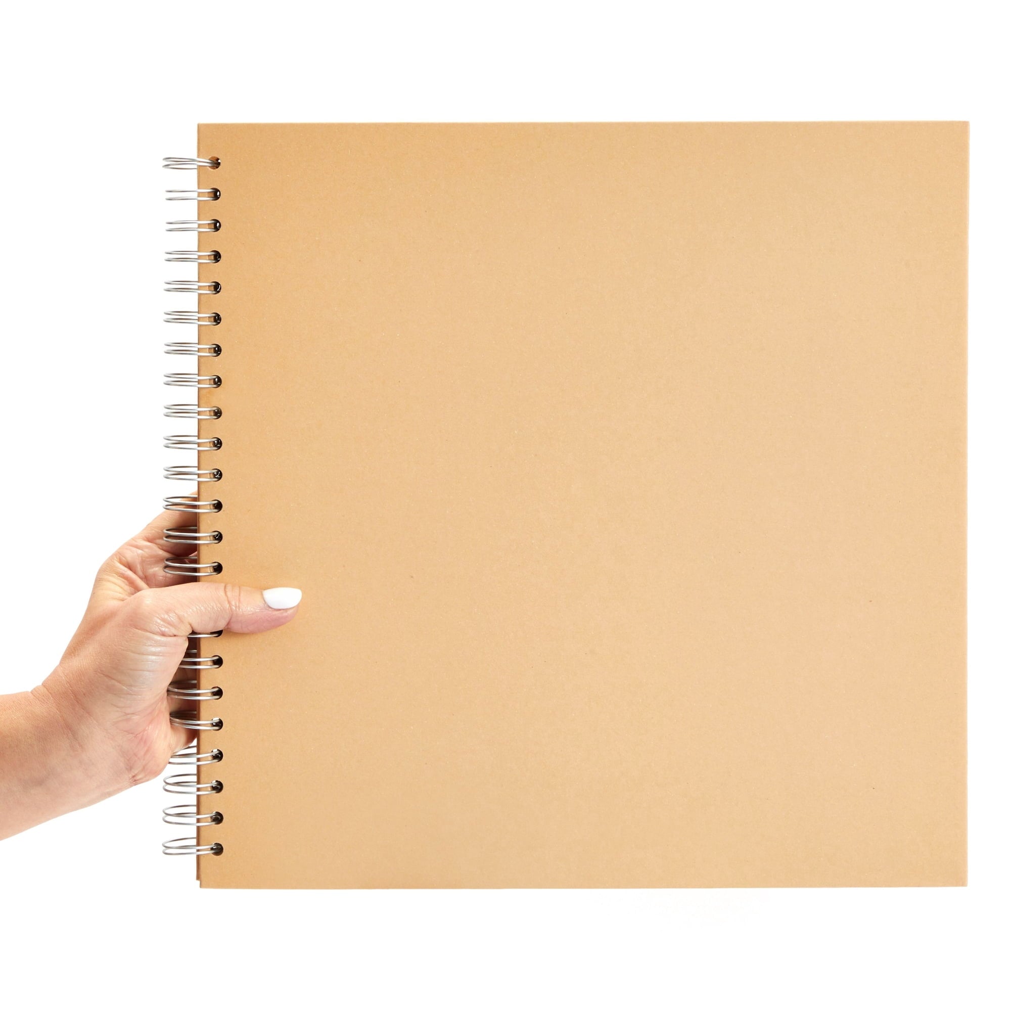 Paper Junkie Spiral Bound Scrapbook Album - 12 x 12 In, Kraft Hardcover, 40 Sheets (80 Pages) - Blank Kraft Paper Pages Lay-Flat for Drawing & Writing - Scrapbook Journal