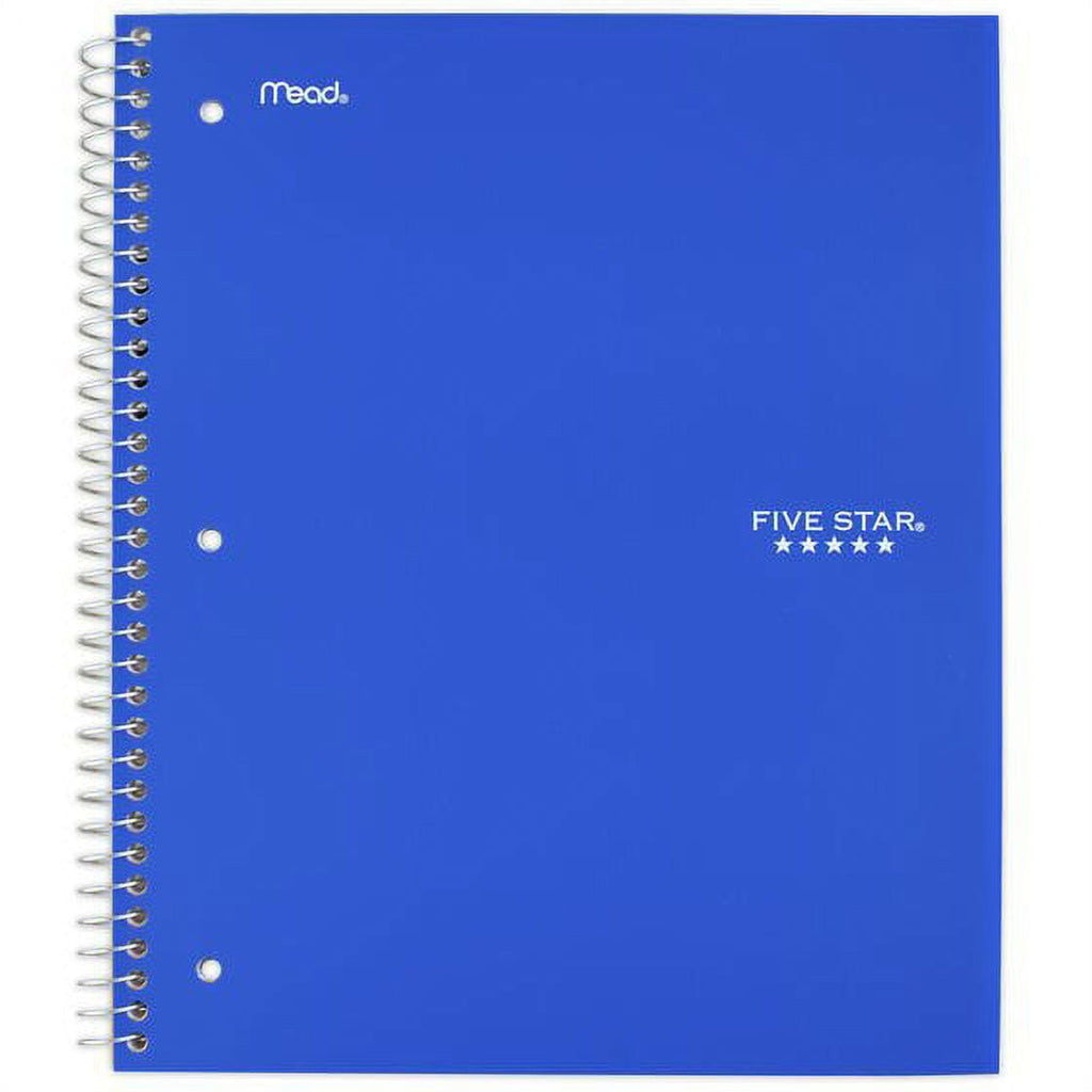 Five Star Spiral Notebook, 2 Subject, College Ruled Paper, 120 Sheets, 11" x 8-1/2", Color may vary