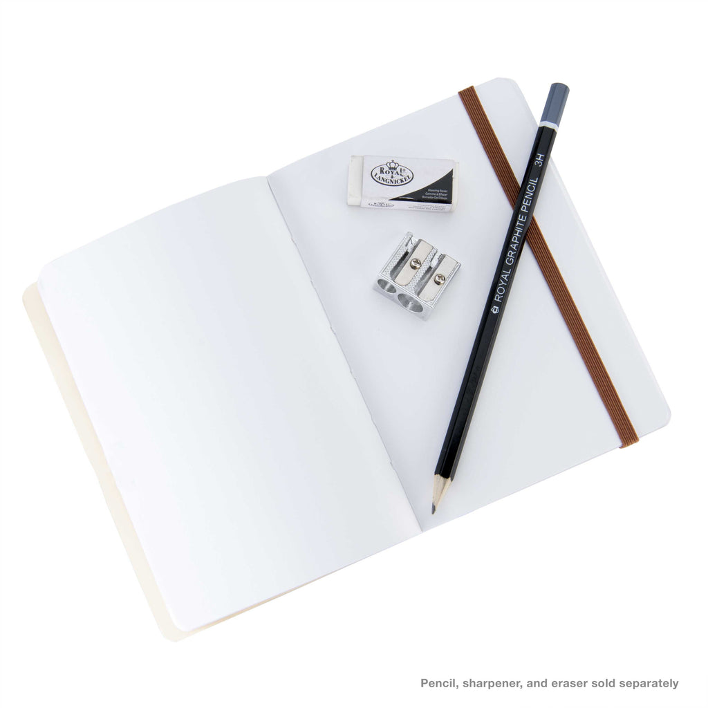 Pentalic 4x6 Brown Traveler Pocket Artist Drawing Journal, 160 Pages, 74 lb Paper
