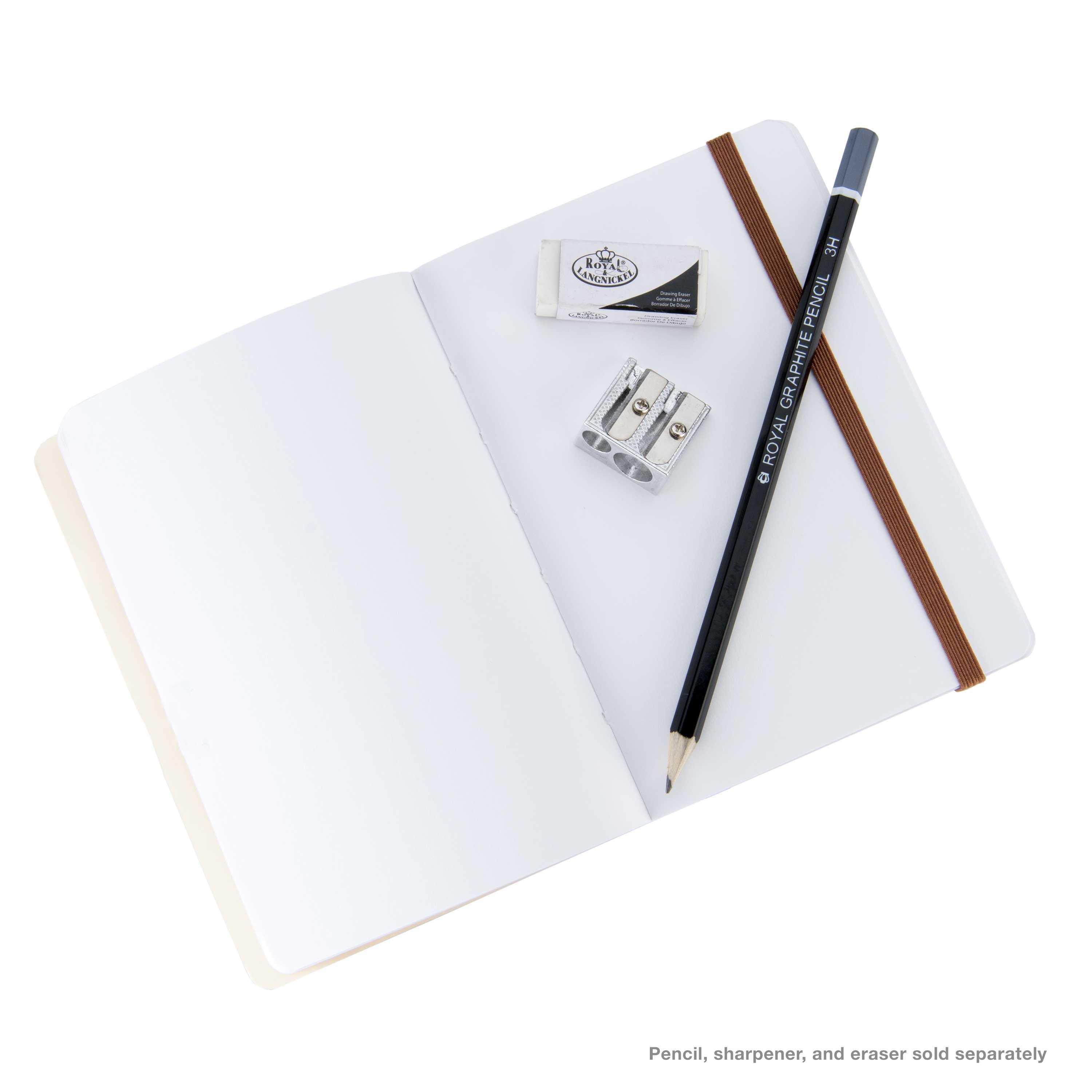 Pentalic 4x6 Brown Traveler Pocket Artist Drawing Journal, 160 Pages, 74 lb Paper