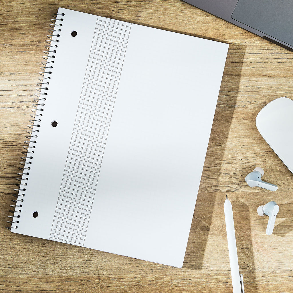 Pen+Gear 1 Subject Notebook, Grid Ruled, 8.5"x 10.5", Poly Cover, 80 Sheets