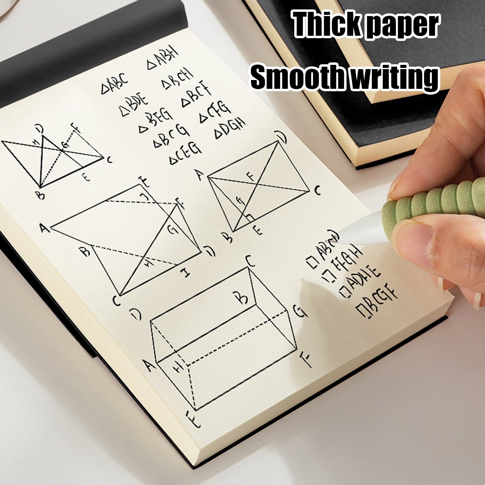 ​500-Page Heavyweight Sketchbook - 180gsm Thick Paper Mixed Media Pad, 5x3.75in Portable Blank Book for Drawing & Notes (Tear-Out Sheets)​​ Black