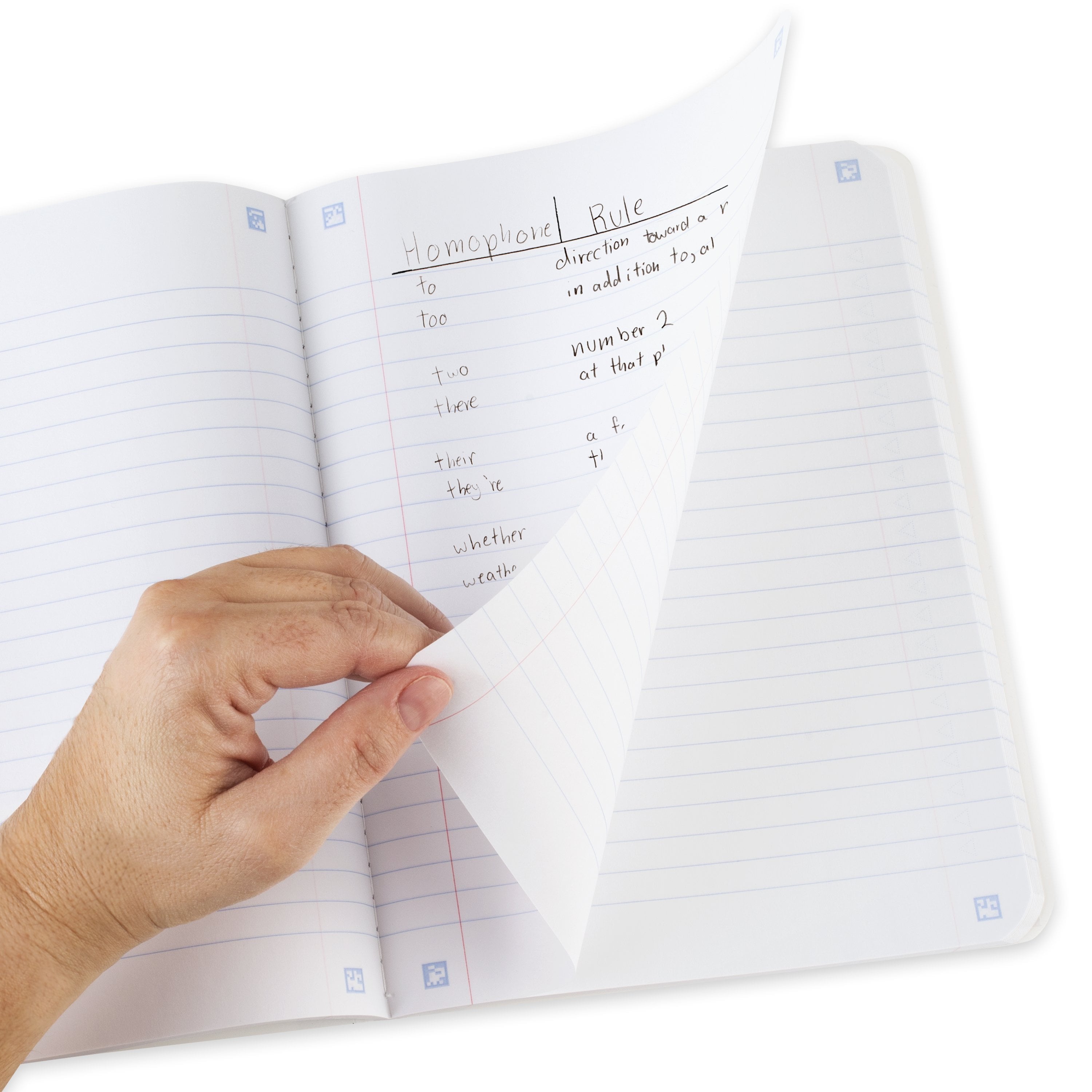 Five Star Composition Book Plus Study App, Wide Ruled, 80 Sheets, 7.5" x 9.75", Tidewater Blue