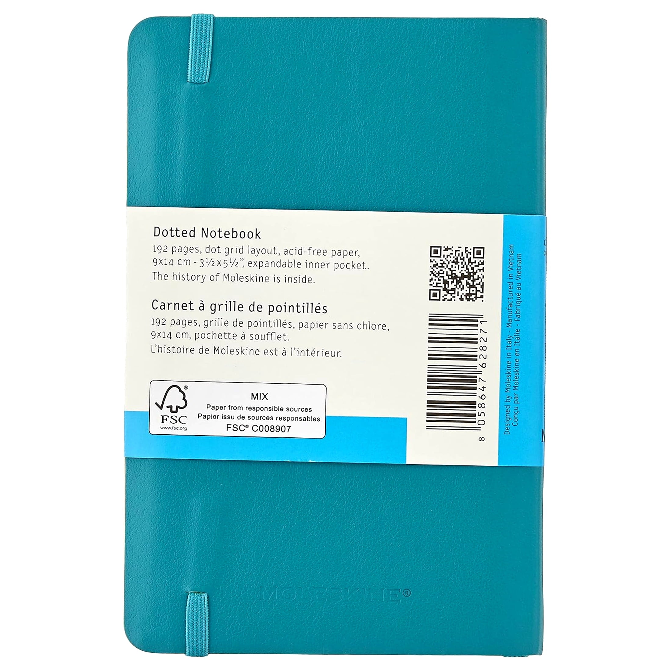 Moleskine Classic Notebook, Pocket, Dotted, Reef Blue, Soft Cover (3.5 X 5.5) Hardcover