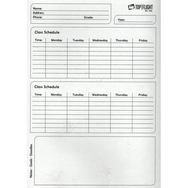 Pack of 6 - Top Flight Black Wide Ruled Composition Notebook - Genius Level Unlocked (80 Sheets) Includes Class Schedule Chart, Conversion Tables