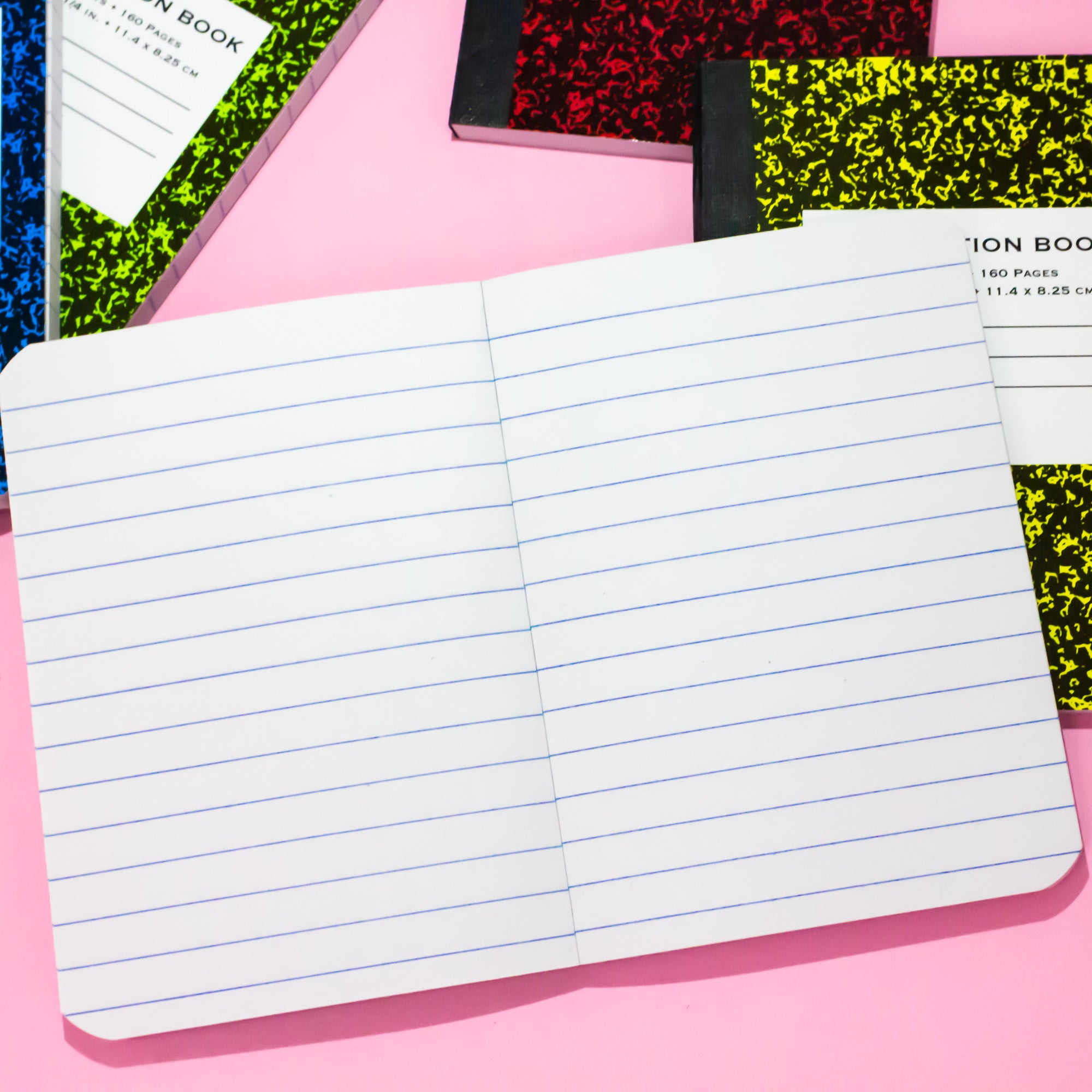 BAZIC Mini Marble Notebook, 4.5"x3.25" 80 Sheets, Assorted Colors, 10 Count